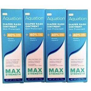 4X Aquation Max Strength Baby Diaper Rash Ointment 40% Zinc Oxide Vitamin E New